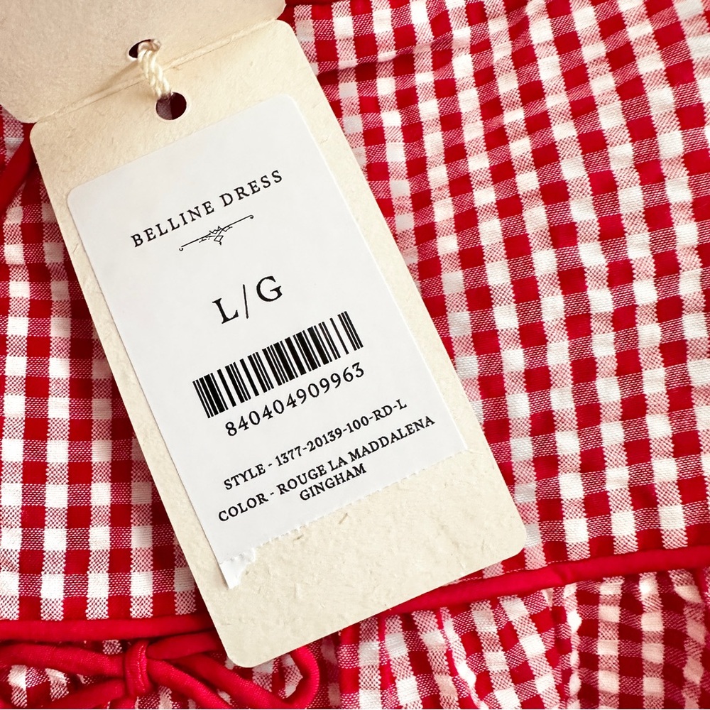 NWT Doen Belline Gingham Check Midi Dress - Picture 7 of 10